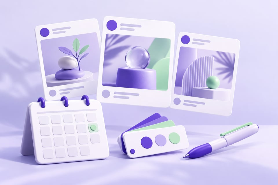 Hình minh họa bộ nội dung, lịch đăng và thiết kế Fanpage Lyna